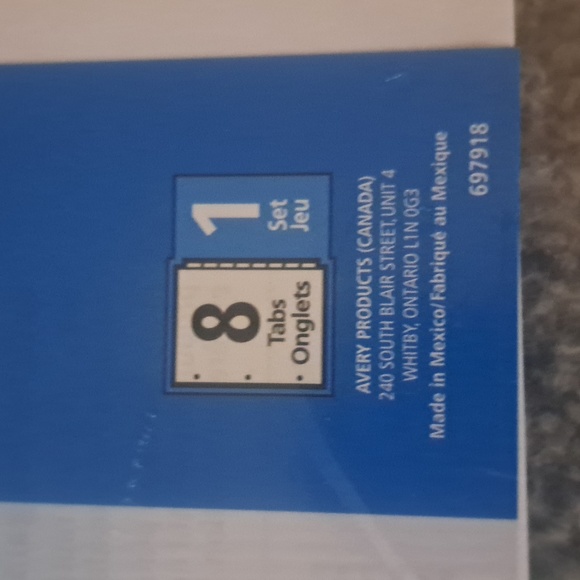 Extra Wide Big Insertables Dividers. Tab bty AVERY 9"X11" - Picture 6 of 7